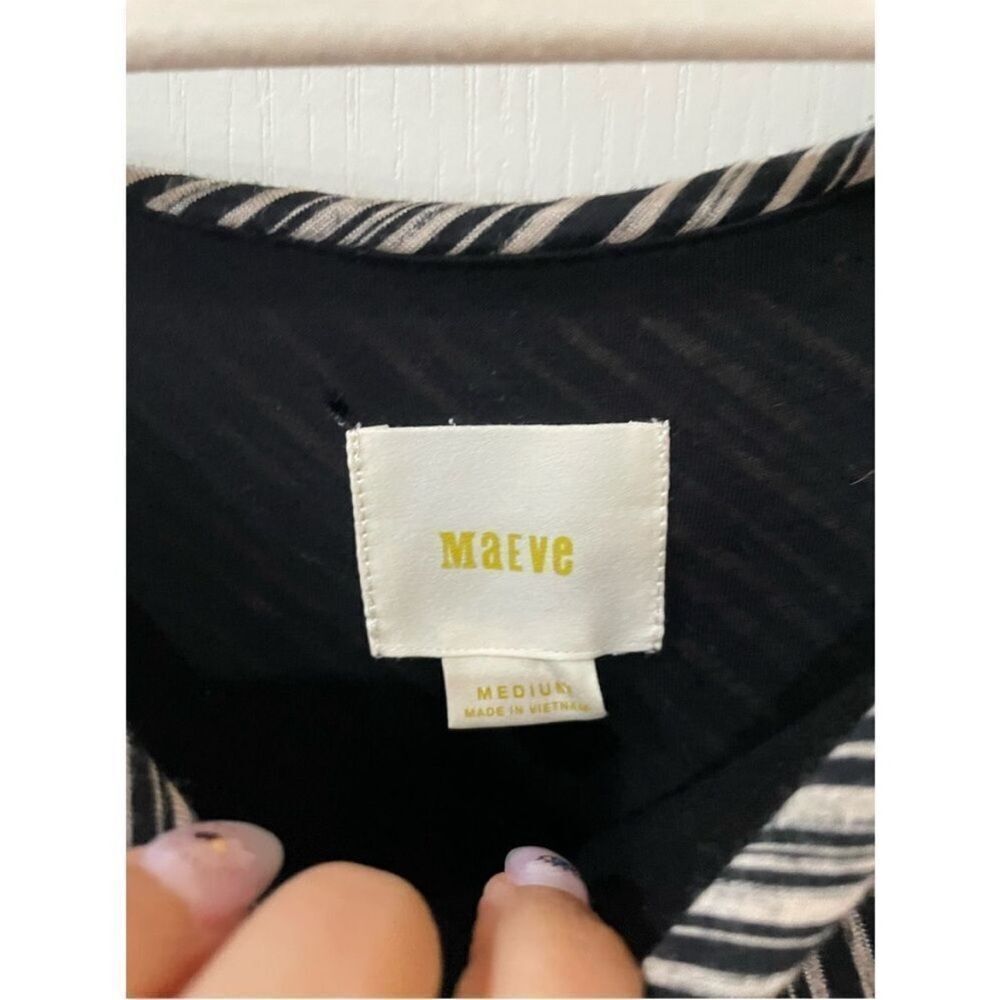 Maeve By Anthropologie Salsola Long Dress Asymmetrical Stripe Size Medium - Picture 4 of 5